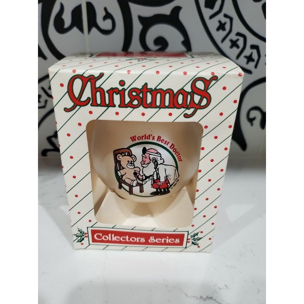 NOS NEW Christmas Tree Ornament Topperscot Vintage w/ Box World's Best Doctor